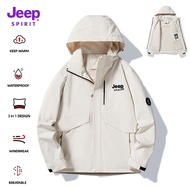 JEEP SPIRIT Windproof  Jacket Waterproof Motorcycle Jacket Black