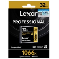 Lexar Rexar 1066X ความเร็วสูง CF 32GB DSLR กล้องหน่วยความจำ4K การ์ดเก็บข้อมูล SD การ์ดขนาดไมโคร