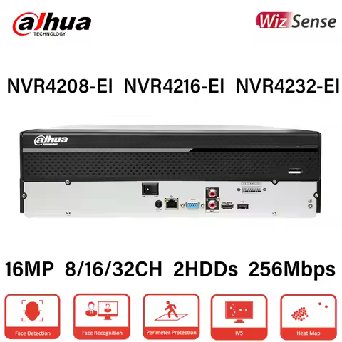 Dahua WizSense 8CH 16CH 32CH 4K NVR 2HDDs AI Search Face Recognition Video Recorder CCTV System NVR4