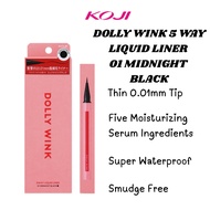 Koji Dolly Wink 5 Way Liquid Liner 01 Midnight Black- Thin 0.01mm Tip | Super Waterproof | Smudge Fr