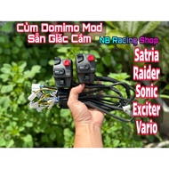 Cùm Trái Domino Chế Sẵn Satria Raider Sonic Exciter Vario Có giắc Cắm trợ Sáng.NB Racing Shop