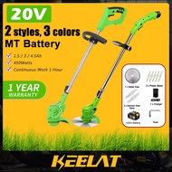 KEELAT 20V Battery Mesin rumput Bateri Cordless Grass Cutter Electric Lawn Mower Electric Grass Trim