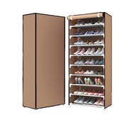 10-Tingkat Rak Kasut Bertutup Kabinet Kasut DIY Moden Tier Outdoor Portable Tall Shoe Storage Rack Cabinet Organizer