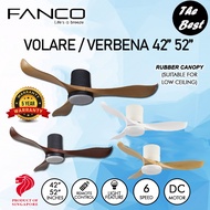 FANCO - VOLARE / GERBENA 42 / 52 Inches DC Motor 3 Blade with 3C Light 6 Speed Remote Control Ceiling Fan