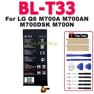 全新， 全新， New Replacement Battery For LG Q6 M700A M700AN M700DSK M700N 3000mAh BL-T33 Smart Mobile Pho