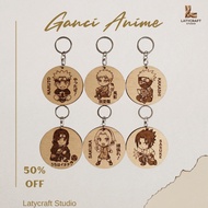 GANTUNGAN Custom Naruto Shippuden Anime Wooden Keychain Plywood Engraving Keychain/ 5x5cm (3mm)