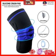 1 Piece Knee Guard Brace Compression Sleeve Elastic Wraps Silicone Gel Spring Support/ Pelindung Lutut Sukan