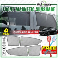 Toyota Corolla Altis 2014 - 2018 Magnetic Sun Shade Magnet Sunshade FREE Stick TouchNGo Holder
