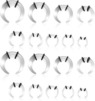 18pcs Acrylic Septum Rings, C-Shape Pincher Taper Septum Ring for Nose Ear Size 14G 12G 10G 8G 6G 4G