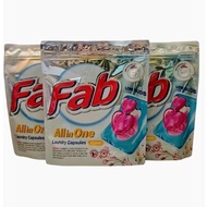 Bundle of 3 - Fab All-In-One Laundry Capsule Rose Refill Pack (Each Pack 24 Pods).