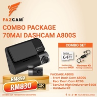 70mai Dashcam A800S Front &amp; Rear 4K