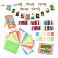 105Pcs 6 Inch Colorful Paper Photo Frames Album for Wall Decor for 4 X 6Inch Photo, Hanging Photo Di