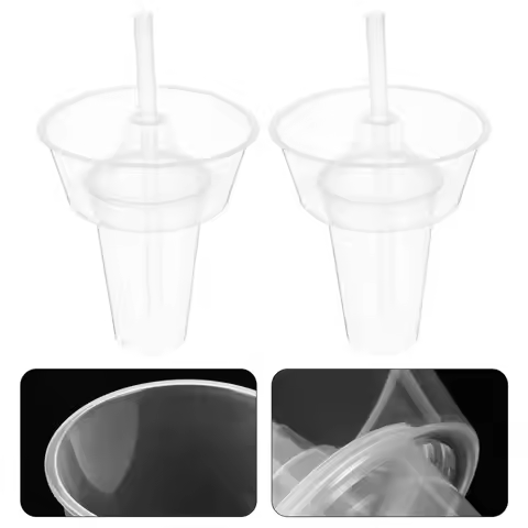 2 Sets Smoking Snack and Drink Cups Reusable Plastic Tumblers Thickened Hotpot Cold Drink Snack Hold