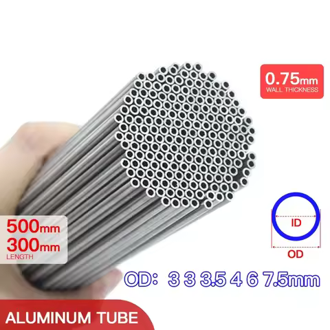 Aluminium Pipe 0.75mm Thickness 3-7.5mm OD Straight 300 500mm Long Round 6063 Aluminum Alloy Thin-wa