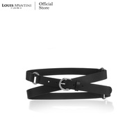 Louis Montini (Allie) เข็มขัดผู้หญิงแฟชั่น พัน 2 ทบ Womens Belt MPU17