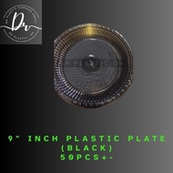 [ 50pcs+- ] 9"inch Disposable Plastic Plate / Kenduri Catering Party Buffet / Pinggan Plastik
