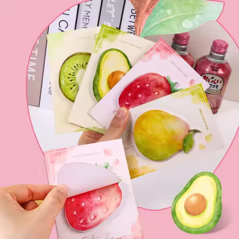 30pcs/set Festive Fruit Sticky Notes- Creative Peach and Kiwi Design - Perfect for Office, Home, or 
