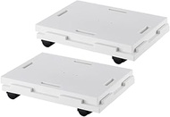 SankoPlastic 075734 Flat Trolley, Connectable, 22, White, Set of 2, Includes Casters, Made in Japan,