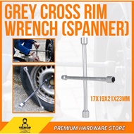 14 INCH GREY CROSS RIM WRENCH NUT (SPANNER) / HEAVY DUTY TYRE OPENER CROSS & CAR EMERGENCY TYRE CHAN