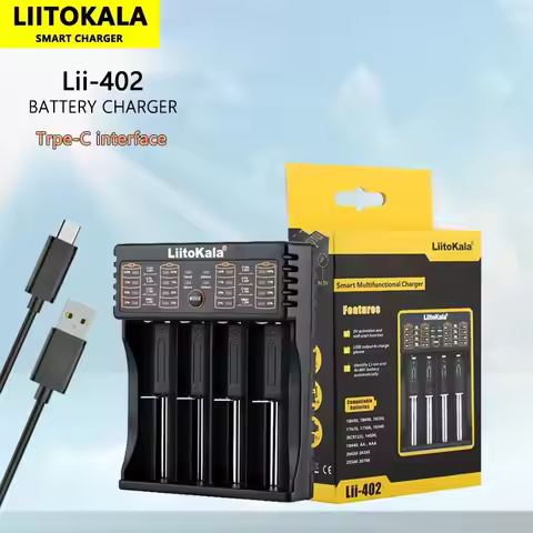 Liitokala Lii-402 18650 3.7V 3.2V 3.85V 26650 20700 14500 21700 25500 16340 1.2V NiMH Lithium Rechar