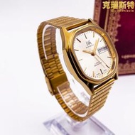 上海90年代鈦合金方形刻度日曆女士經典復古鋼帶手動機械錶手錶