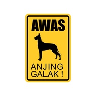 Acrylic sign for fierce dog