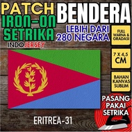 Indojersey Patch Flag ERITREA Iron-On Canvas Sublimation Square Box 7 x 4.5 cm T-Shirt Jersey Jacket