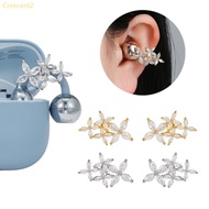 Crescent2 Sparkling Zircons Flower Clip On Ear Accessory For FreeClip 1 2 Headphones Fashion Enhance