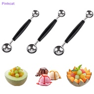 Pinkcat Melon Watermelon Ball Scoop Fruit Spoon Ice Cream Sorbet Stainless Steel Double-end Cooking Tool Kitchen Accessories Gadgets SG