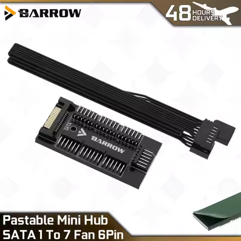 Barrow 7-Port Fan Controllers Hub DK401-7 Full Function RGB PC Water Cooling Accessories SATA 5V 3pi