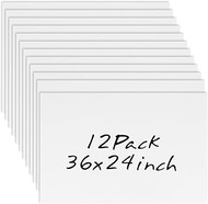 12 Pack 24'' x 36'' Large White Corrugated Plastic Sign Blank Poster Board Double Sided for Outdoor 