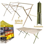25mm Night Market Foldable Table(SILVER) / Pasar Malam Kaki Meja Lipat / Metal Leg / Plywood / Canop