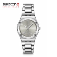 Swatch Irony Medium Petal Bliss YLS237G Gray Stainless Steel Strap Watch