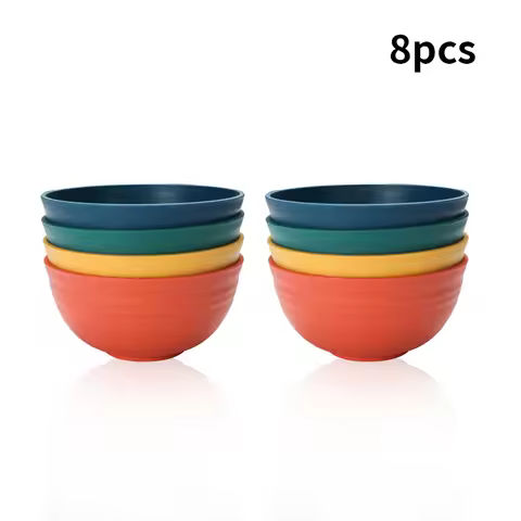4/8pcs PP Bowl Set for Family Kitchen Restaurant Picnic Camping Reusable