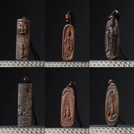 Guanyin Tathagata Live Room Agarwood Wood Carving Small Pendant Wooden Play Crafts Pendant Car Acces