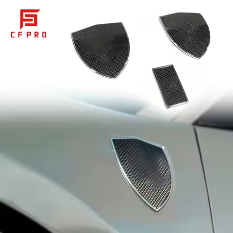 Carbon Fiber Car Logo Emblem Badge For Ferrari 458 488 Front Cover Fender Side Car Accessories