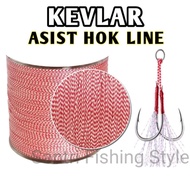 Assist line kevlar solid asist hok metal jig benang tali asist hok benang jig untuk kail jig 95lbs 1