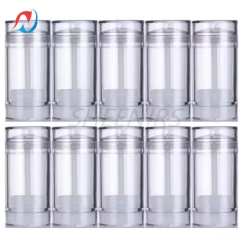10pcs 75ml/2.5oz Plastic Deodorant Container Empty Refillable Deodorant Stick Bottle Round Twist Up 