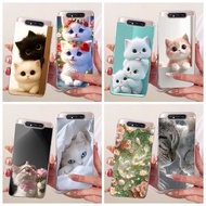 6.7" For Samsung Galaxy A80 Case SM-A805F SM-A8050 Lovely Cartoon Cat Soft Silicone Phone Cover For 