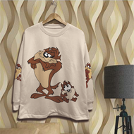 Atasan wanita crewneck oversize karakter Tazmania