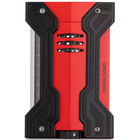 New Portable Windproof Cigar Lighter Alloy High Temperature Flame Nozzle Lighter Outdoor Butane Gas 