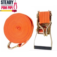 2" X 9M X 2TONS HEAVY DUTY LORRY RATCHET STRAP TIE-DOWN WITH METAL LOCK / TALI PENGIKAT CANVAS LORI 