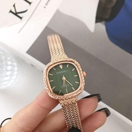 【WJ】 Japanese agete light luxury ins wind waterproof ladies watch small gold chain temperament retro