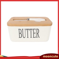 mooncute|  Easy to Clean Butter Dish Dishwasher Safe Butter Holder Handcrafted Ceramic Butter Dish with Lid and Knife Set Stylish Butter Keeper for Kitchen Countertop for Southeast