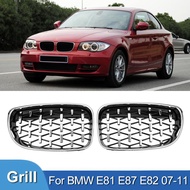 Pulleco For BMW 1 Series E81 E82 E87 E88 128I 130I 135I Car Diamond Grill Front Kidney Bumper Grille