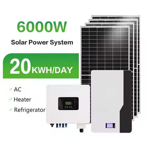 EnergyCreative 6KW 8KW Hybrid Solar Inverter Half Cells 182mm Solar Panels Cells 48V Lithium Battery