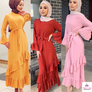 Muslimah Long Dress Skirt Fashion Abaya Moden Jubah Long Sleeve Dress
