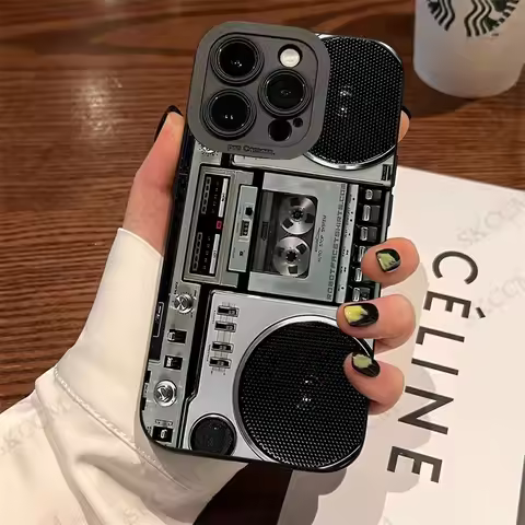 Radio Pattern Phone Case For iPhone 15 14 13 12 11 Pro Max Mini XS X XR 7 8 Plus Shockproof Matte So