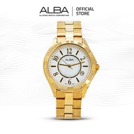 Alba Jam tangan Wanita AXHL52 Quartz Stailess Steel Gold Watch