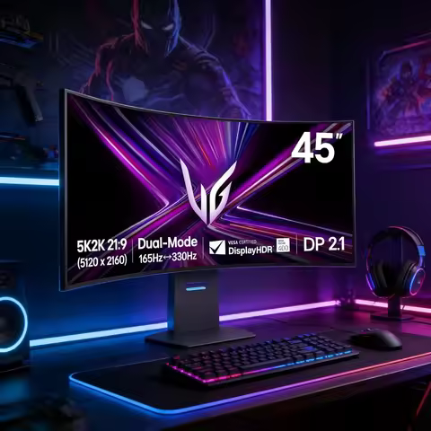 Curved OLED Gaming Monitor 45 Inch 5120x2160 WUHD 165Hz 0.03ms G-Sync FreeSync HDR USB-C DP2.1